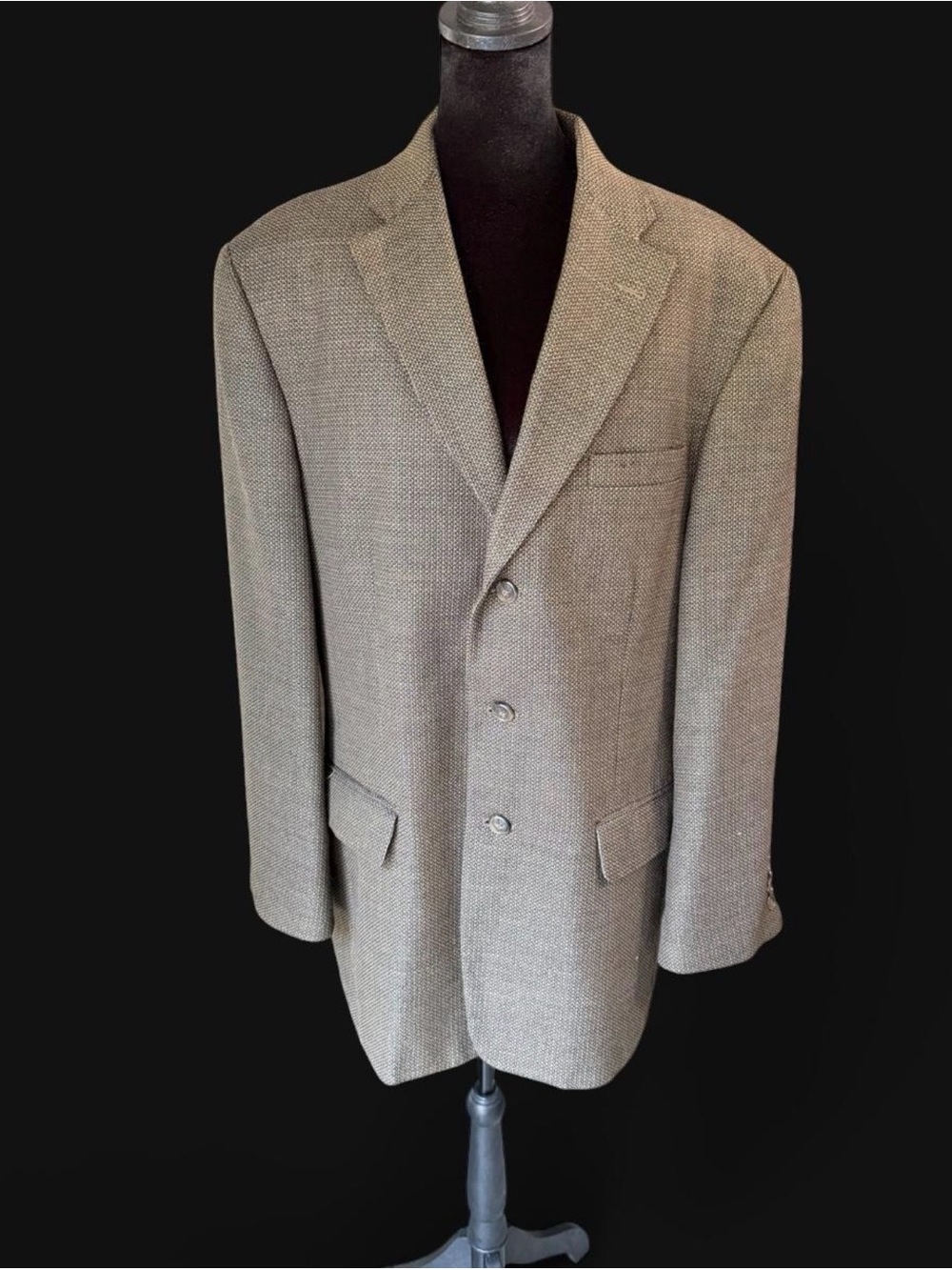 Haggar Collections Men’s Brown Textured Sport Coat Blazer 2 Button Classic - Picture 2 of 6